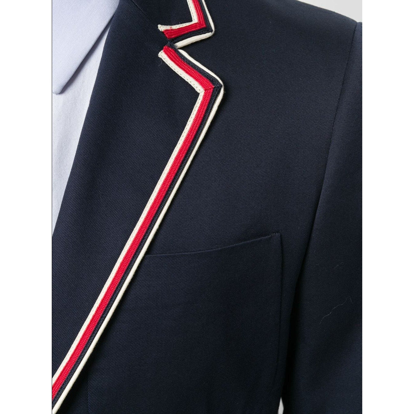 Gucci Contrast Piping Blazer Jacket Coat - Navy Blue 46 - 4