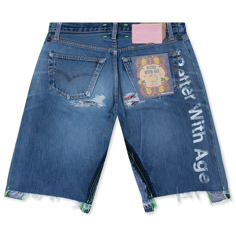 *Better With Age MONROE TRIPLE-WIDE DENIM REPAIR SHORT - INDIGO outlook