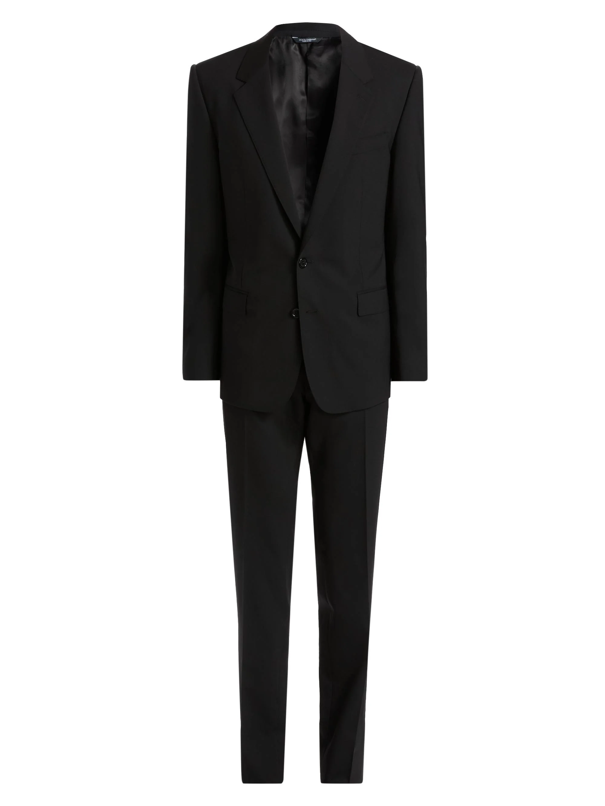 Men's Stretch-Wool Suit - Black - 1