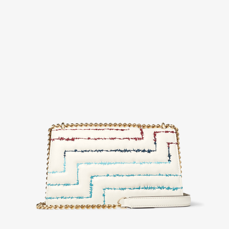 Varenne Shoulder M
Latte Quilted Nappa Leather Shoulder Bag with Rainbow Embroidery 8