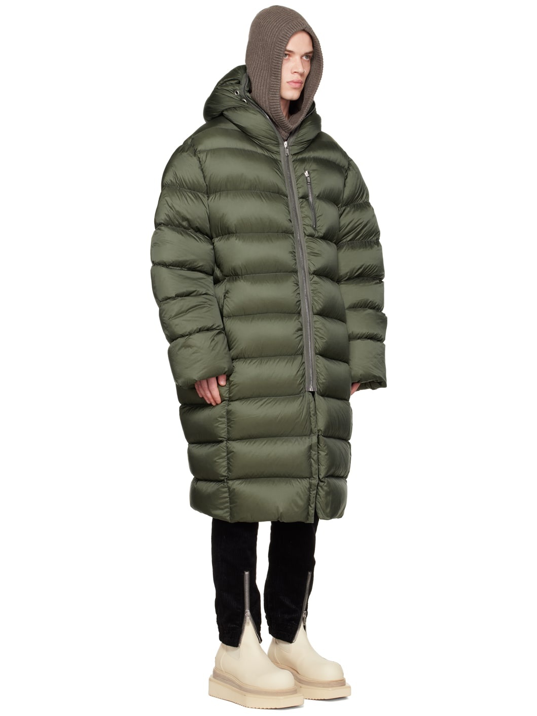 Khaki Jumbo Gimp Down Coat - 2