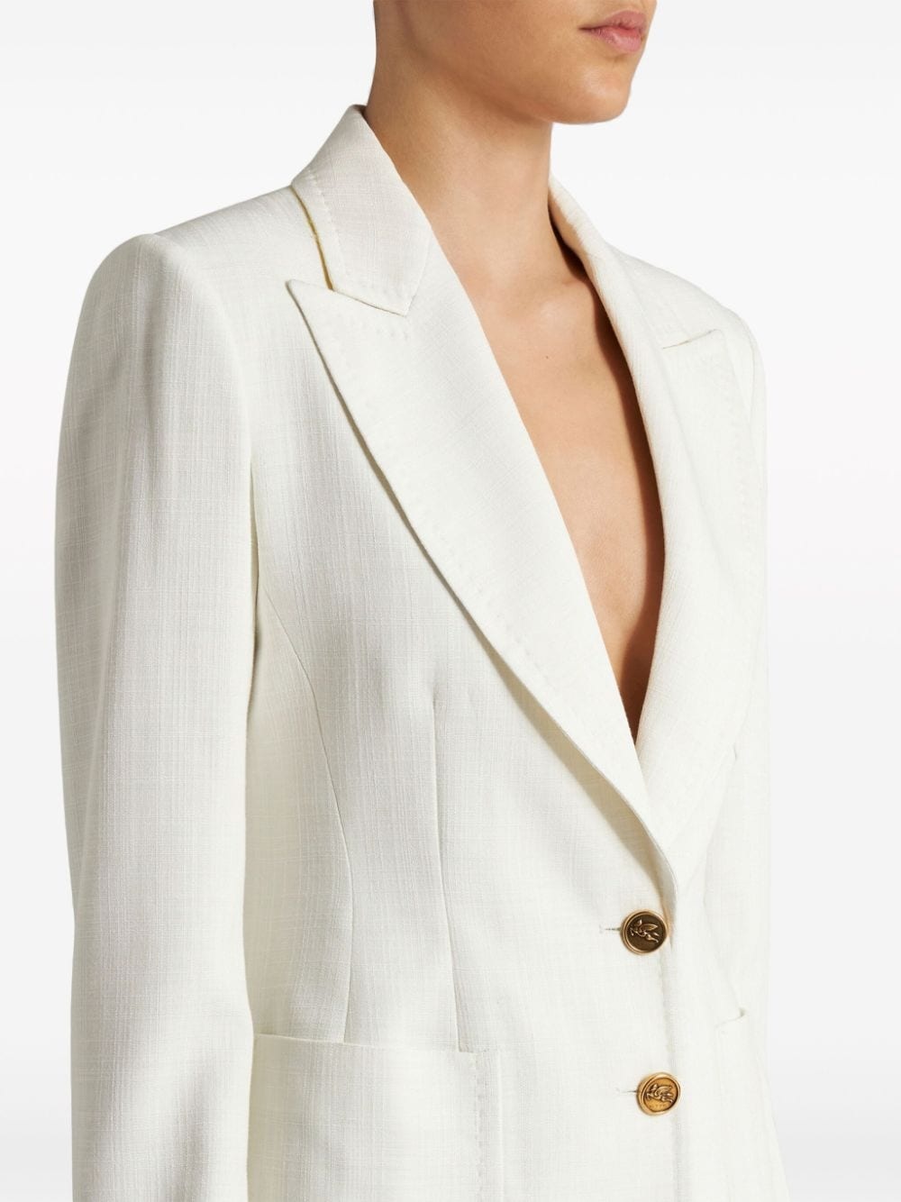 single-breasted slub blazer - 4