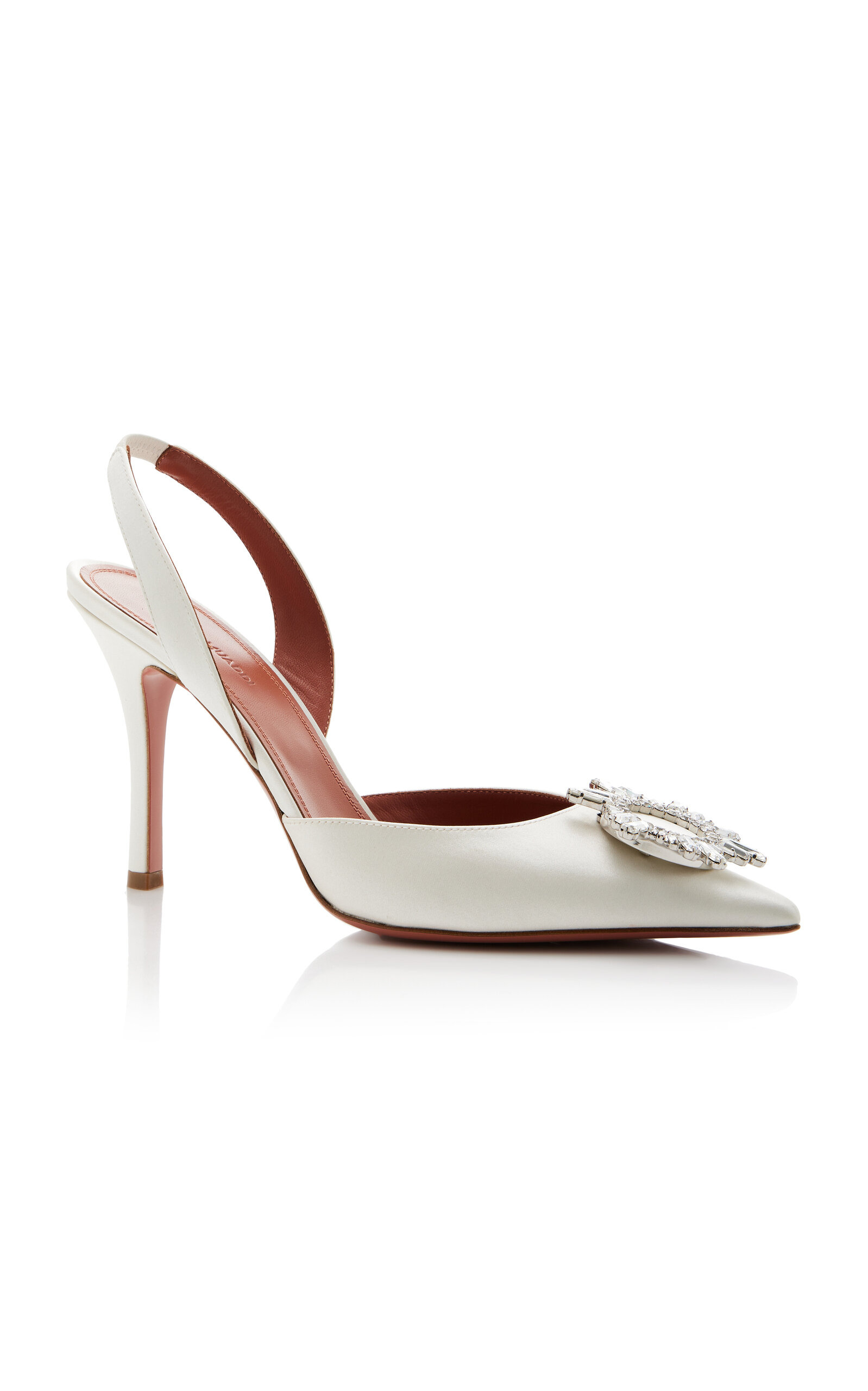 Begum Satin Slingback Pumps white - 4