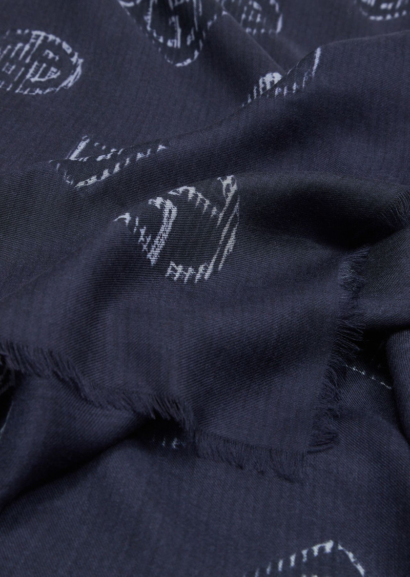 GIORGIO ARMANI Jacquard cashmere and modal foulard outlook