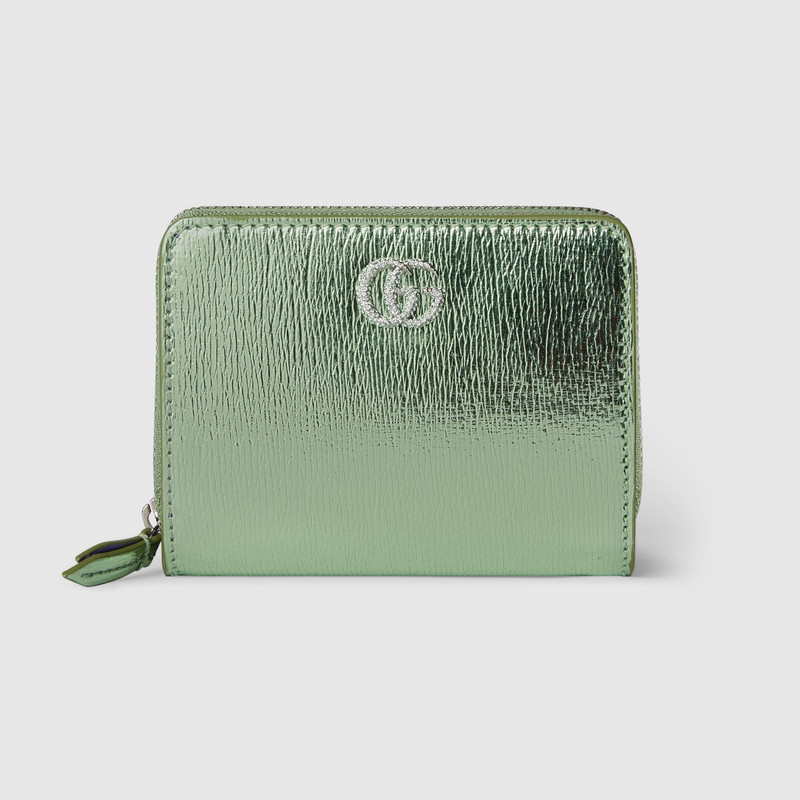 Bi-color GG Marmont mini zip wallet 1