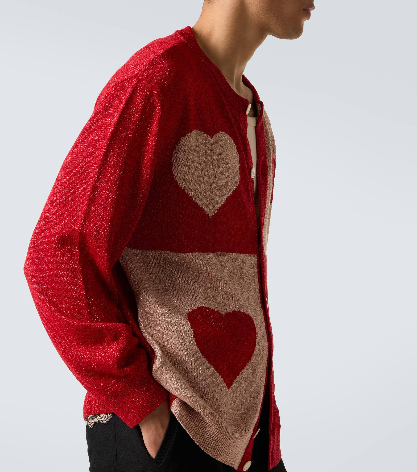 Lamé jacquard cardigan - 5