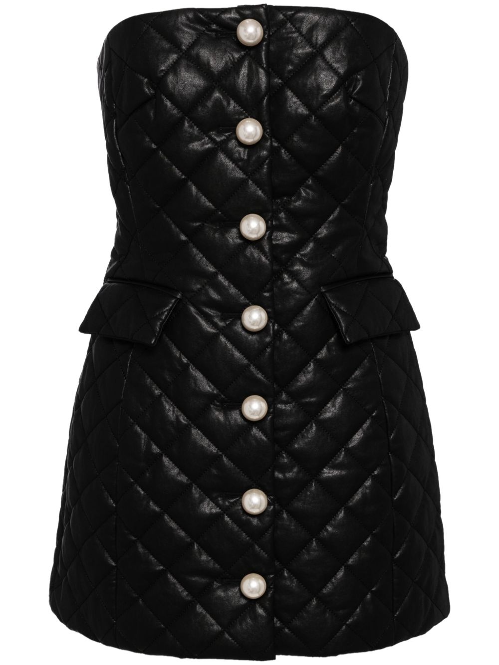 pearl button quilted dress - 1