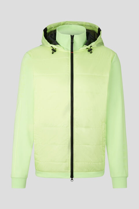 Udo hybrid sweatshirt jacket in Lime - 1