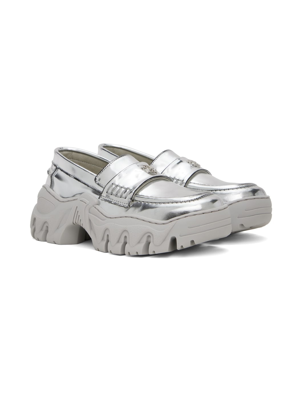 SSENSE Exclusive Silver Loafers - 4