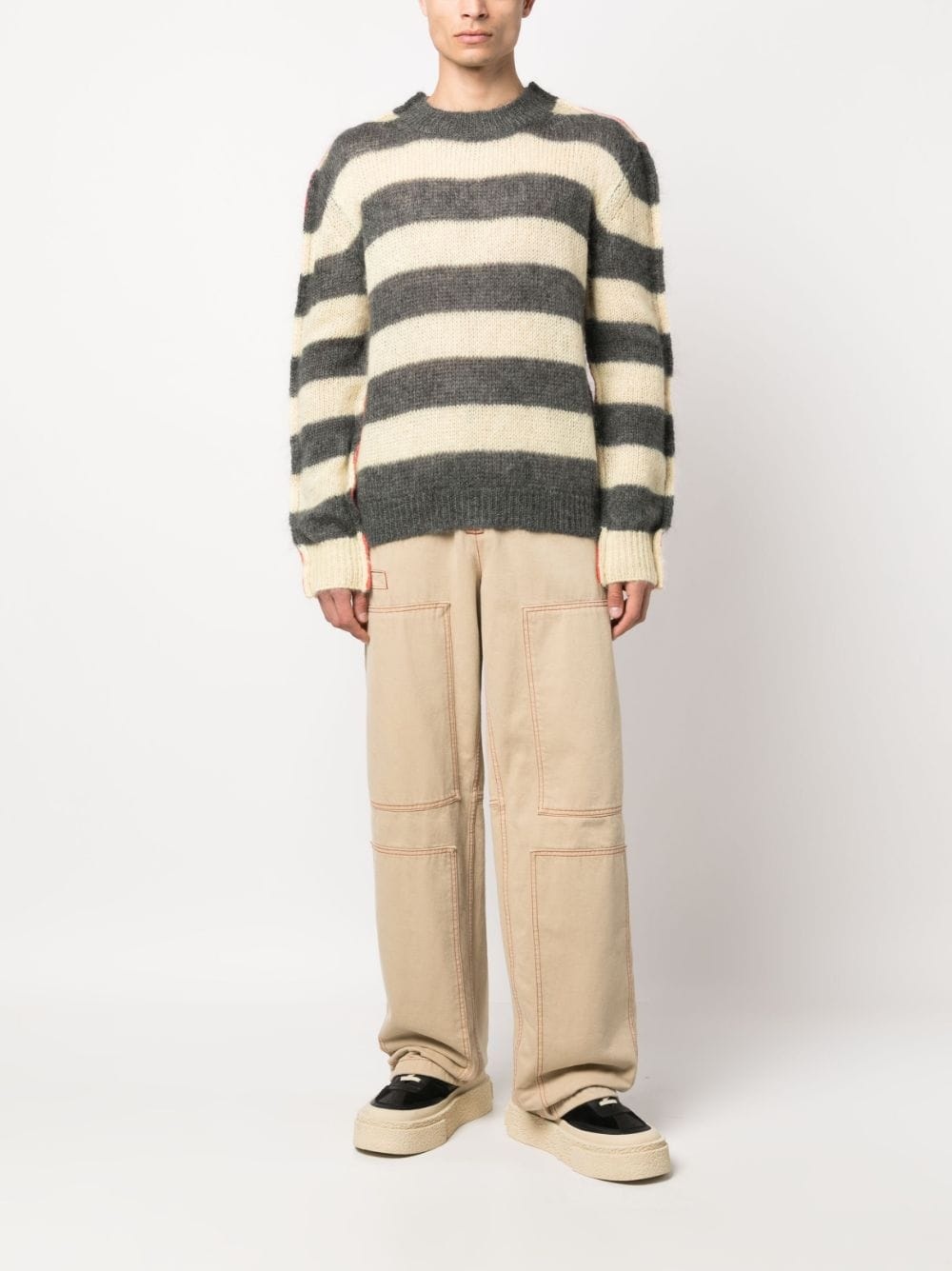 stripe-print knit jumper - 2