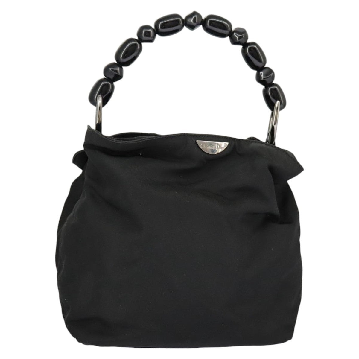 DIOR Hand Bag Nylon Black Silver - 1