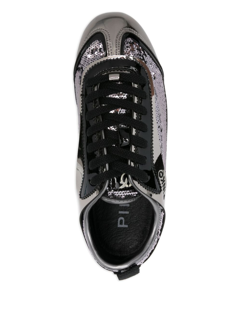 leather lace-up sneakers - 4
