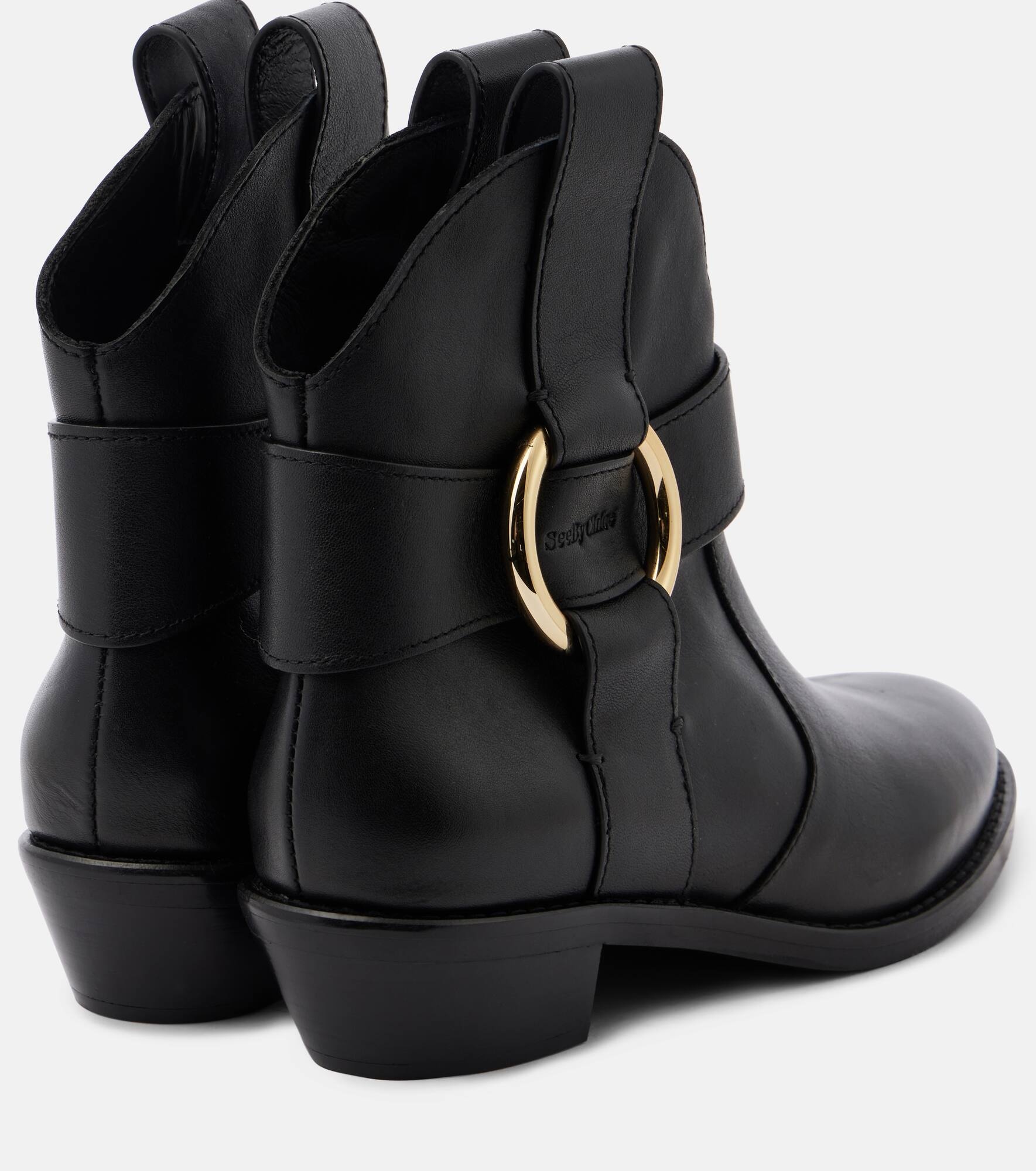 New Ring leather ankle boots - 3
