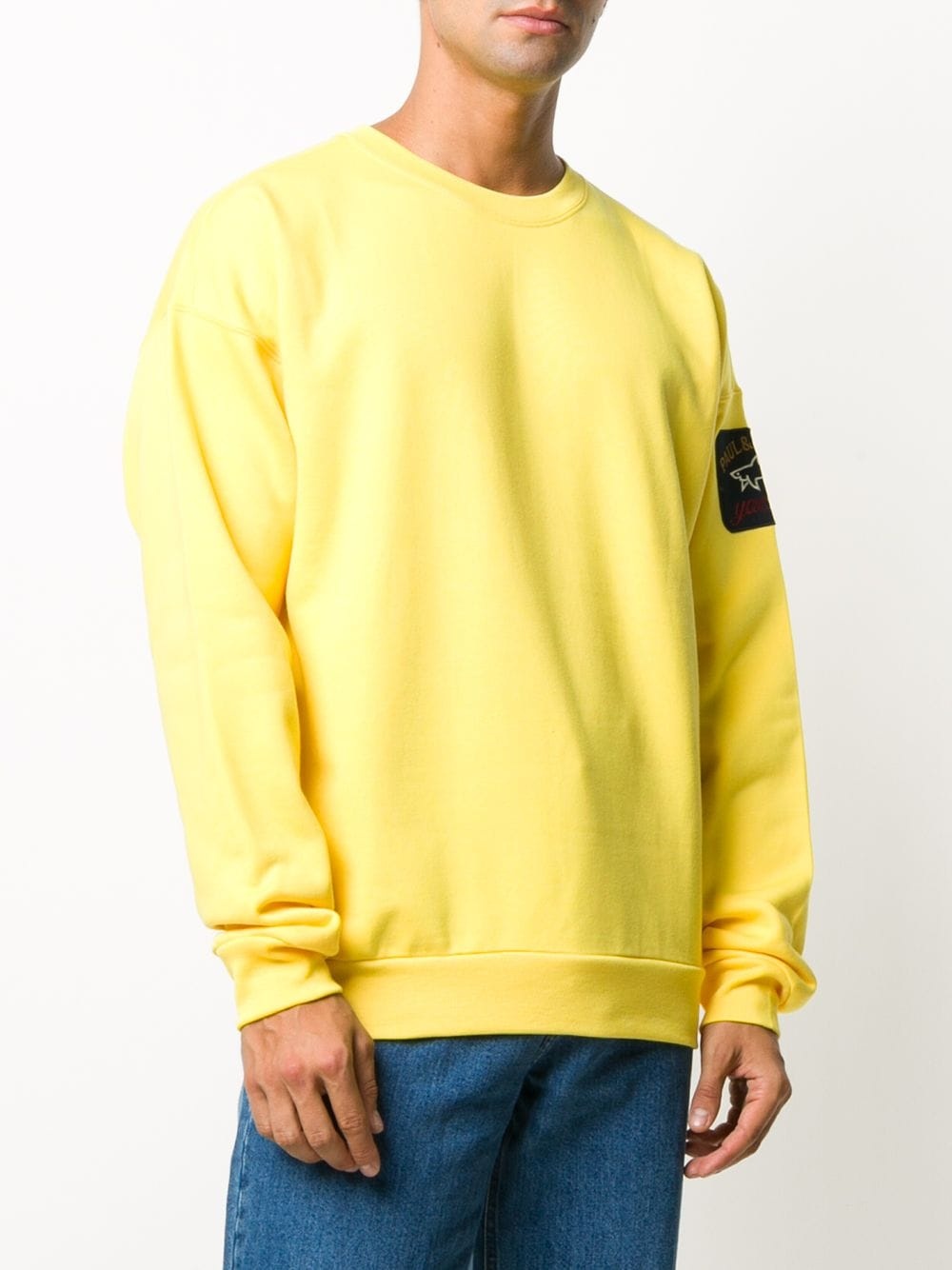 crew neck logo patch sweater - 4