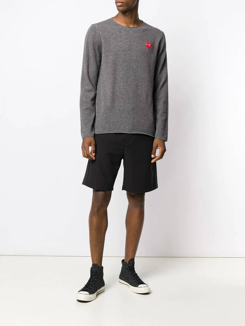 Comme des Garçons PLAY appliqué heart sweater outlook