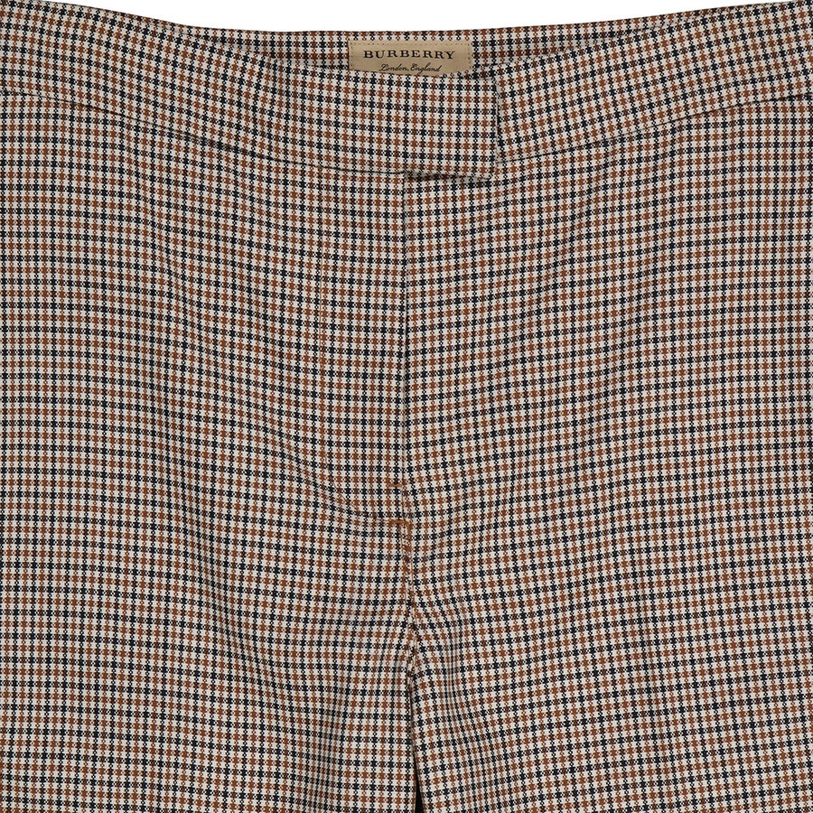 Burberry Houndstooth Check Stretch Wool Tailored Jodhpurs In Antique Yellow - 6
