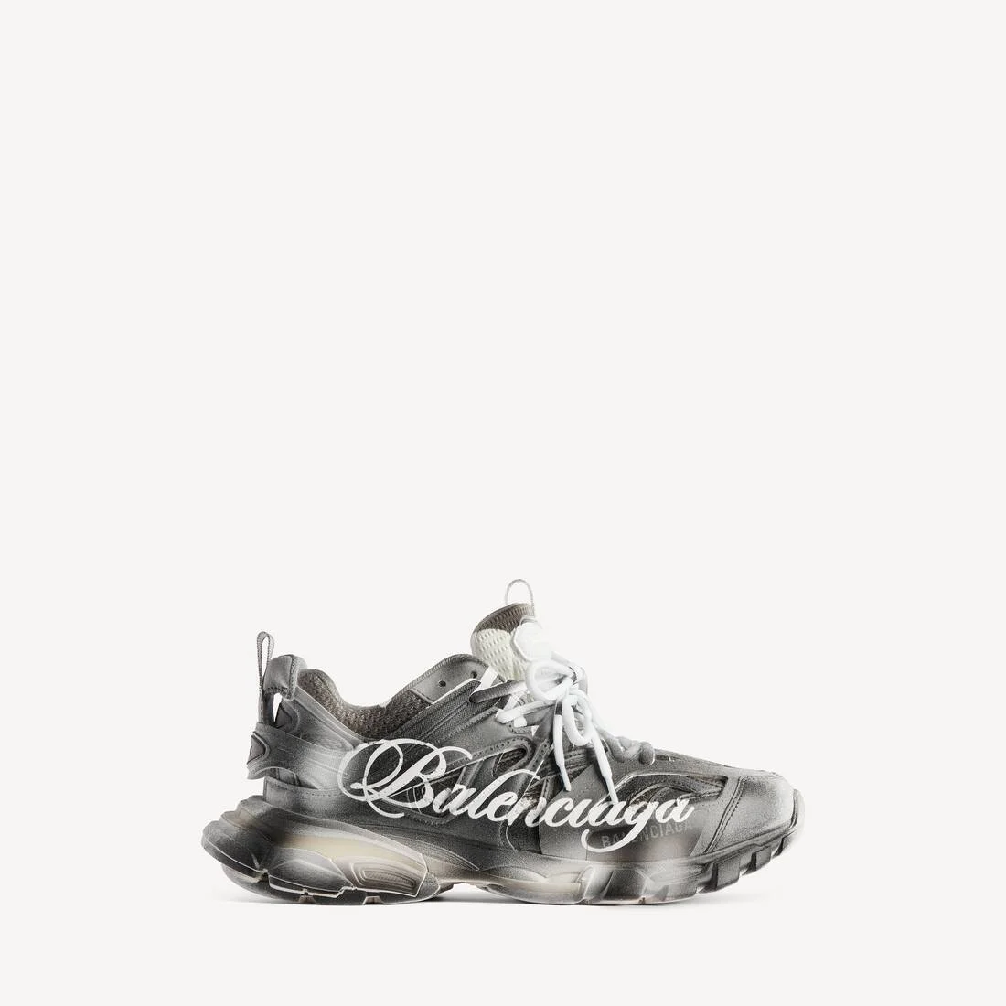 Women's Track Stencil Logo Sneaker in Black/white - 1