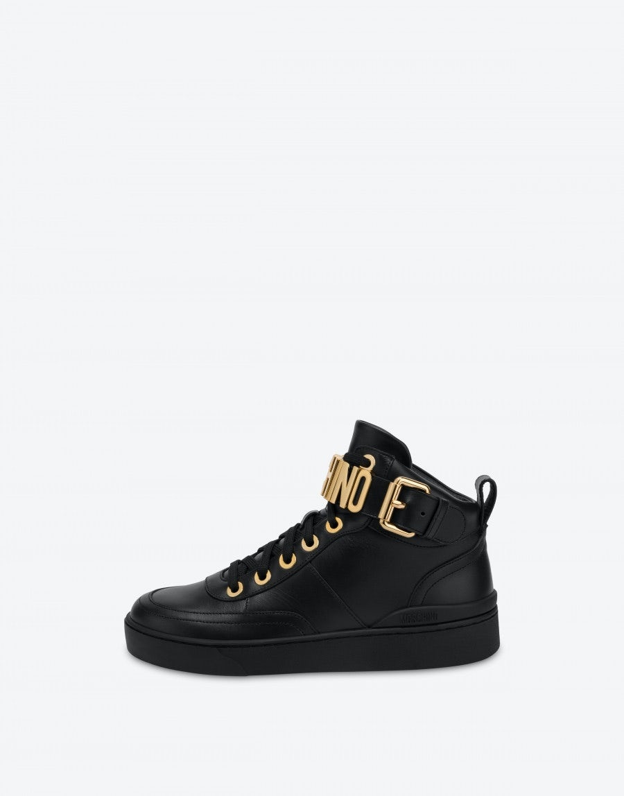 LETTERING LOGO CALFSKIN HIGH-SNEAKERS - 2