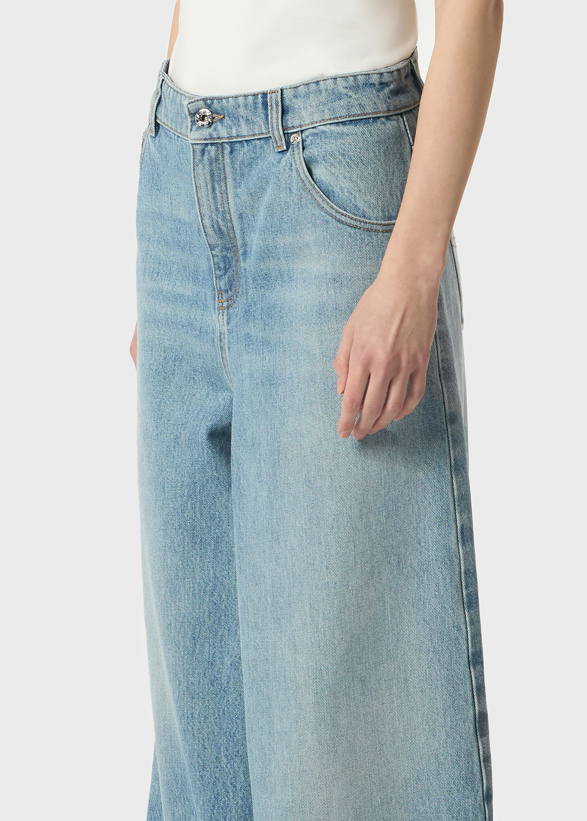 STONE-WASHED SUPERWIDE-LEG DENIM JEANS - 5