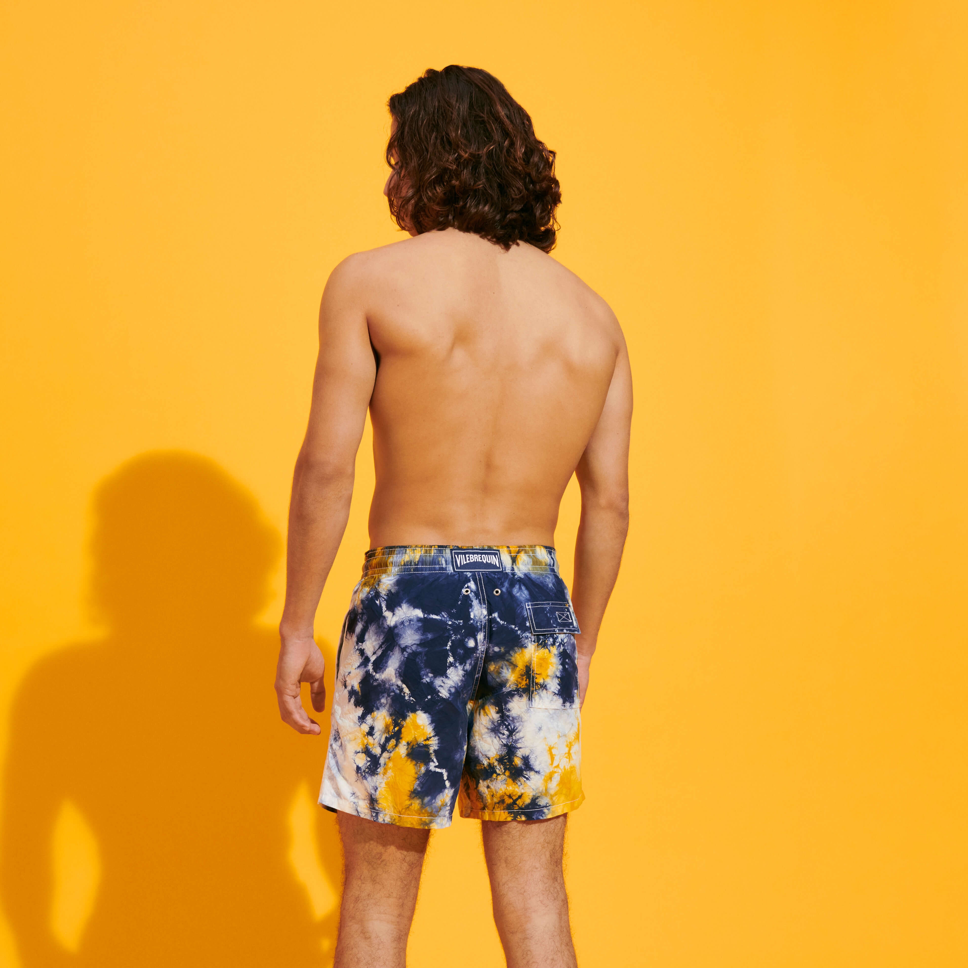 Men Swim Trunks Tie-Dye in Navy - 4