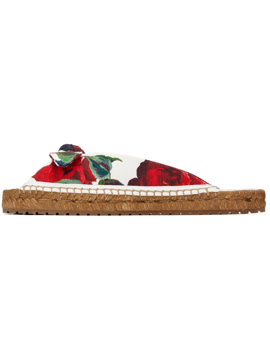 Red & White Espadrillas Flat Sandals - 3