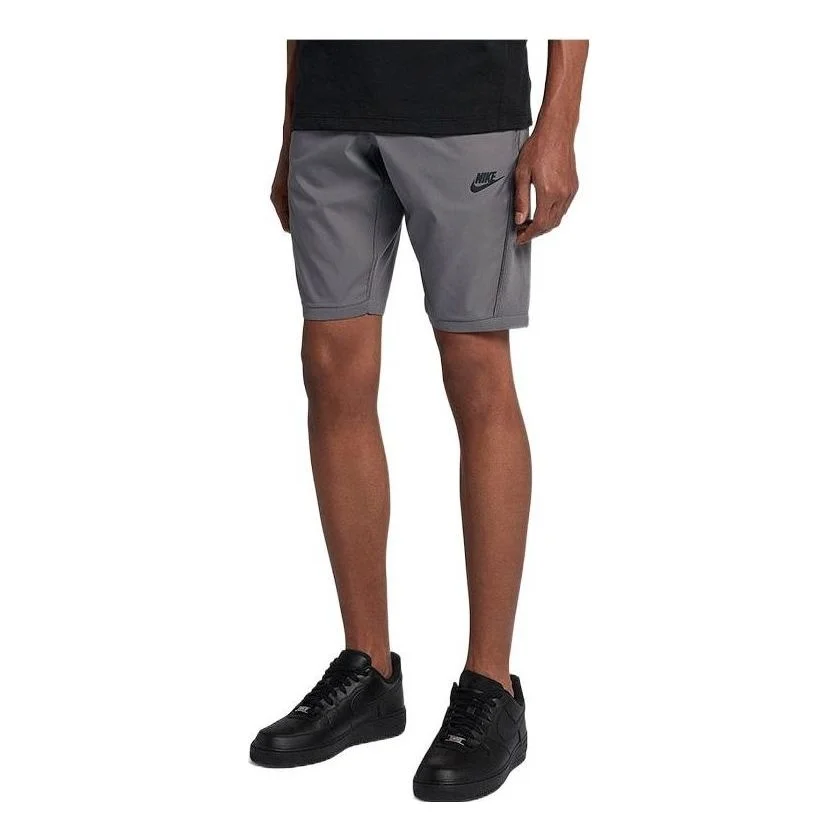 Men's Nike Solid Color Logo Drawstring Shorts Gray 886180-036 - 1