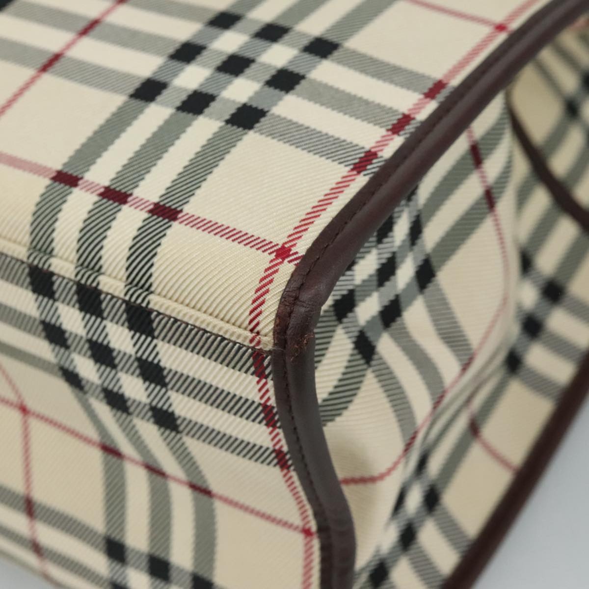 Burberry Nova Check Hand Bag Canvas Beige - 14