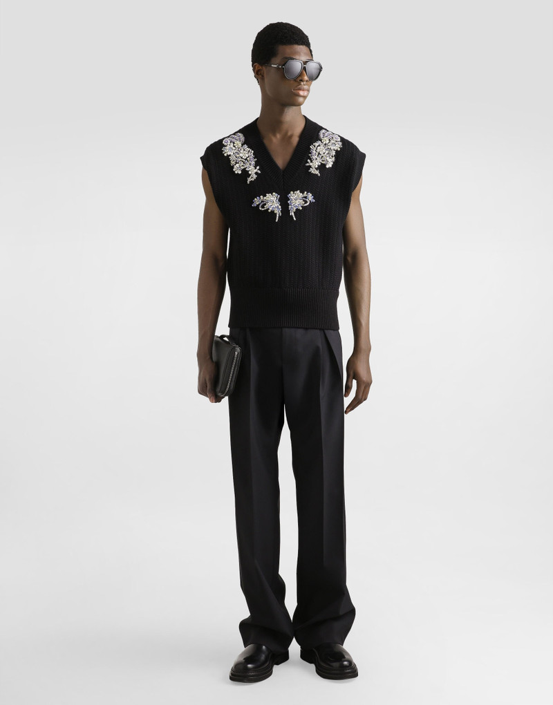 Dolce & Gabbana Cable-knit wool vest outlook