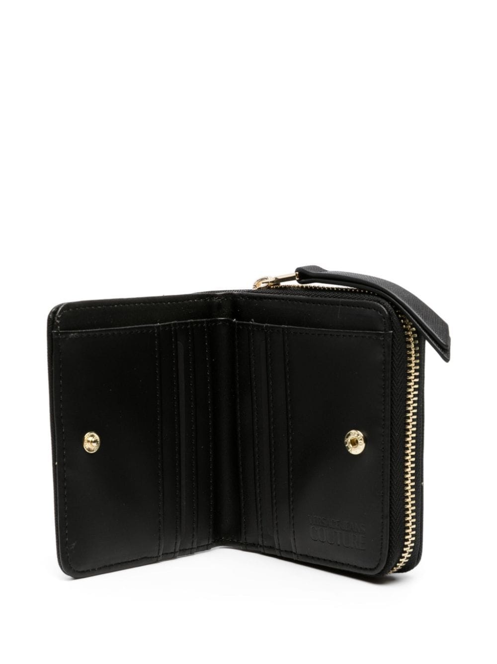 logo-plaque textured wallet - 3