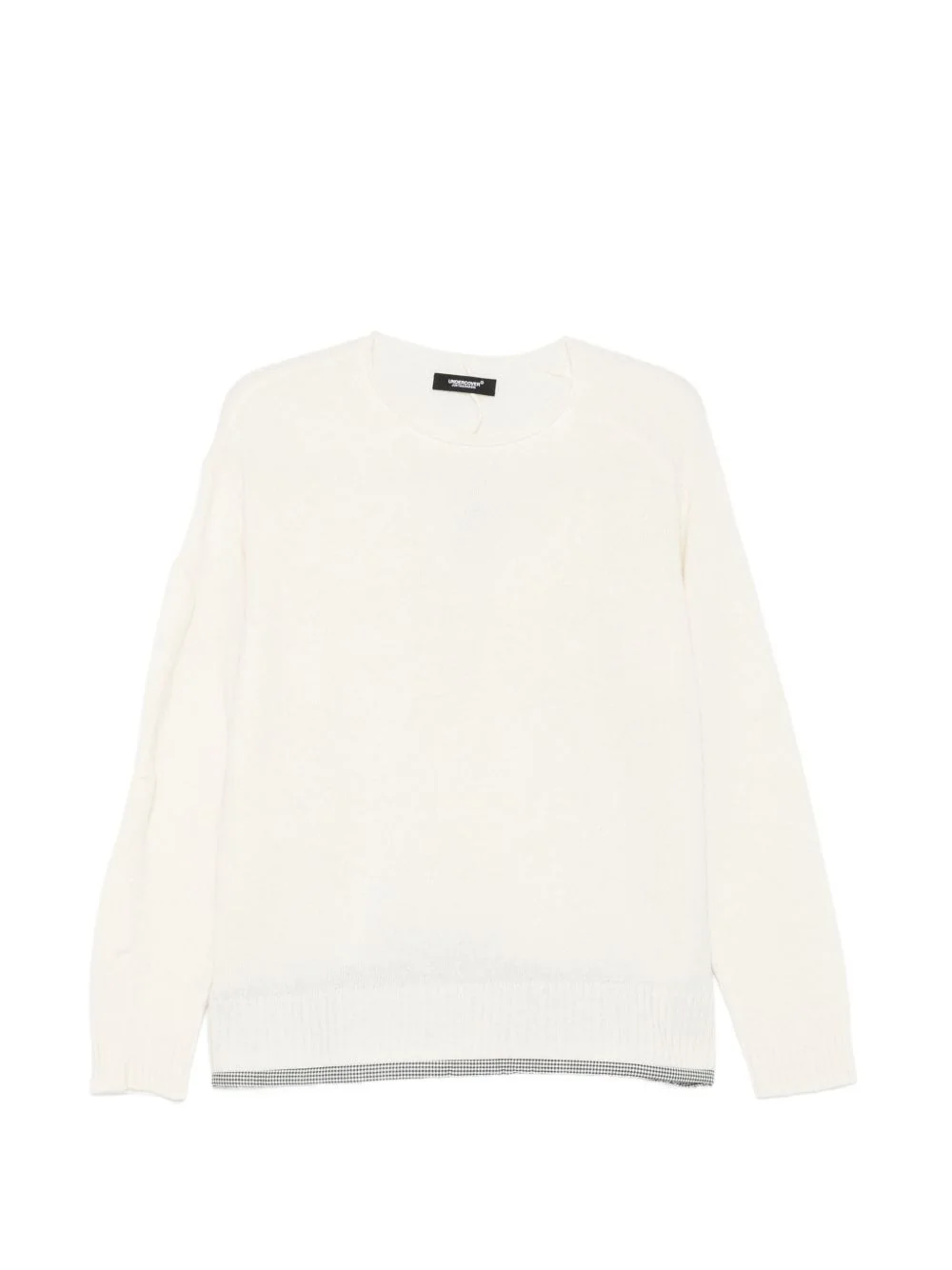 checked-trim sweater - 1
