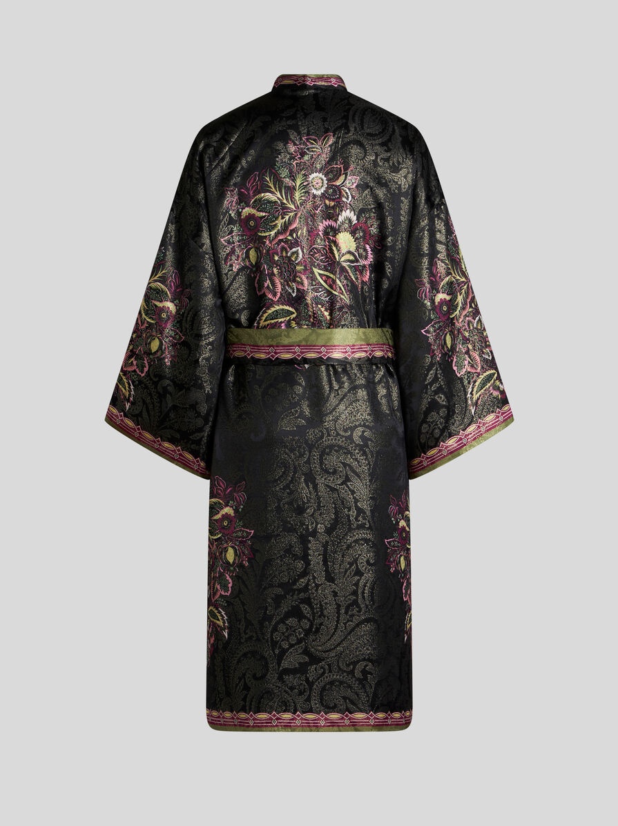 SILK JACQUARD KESA ROBE WITH BELT - 5