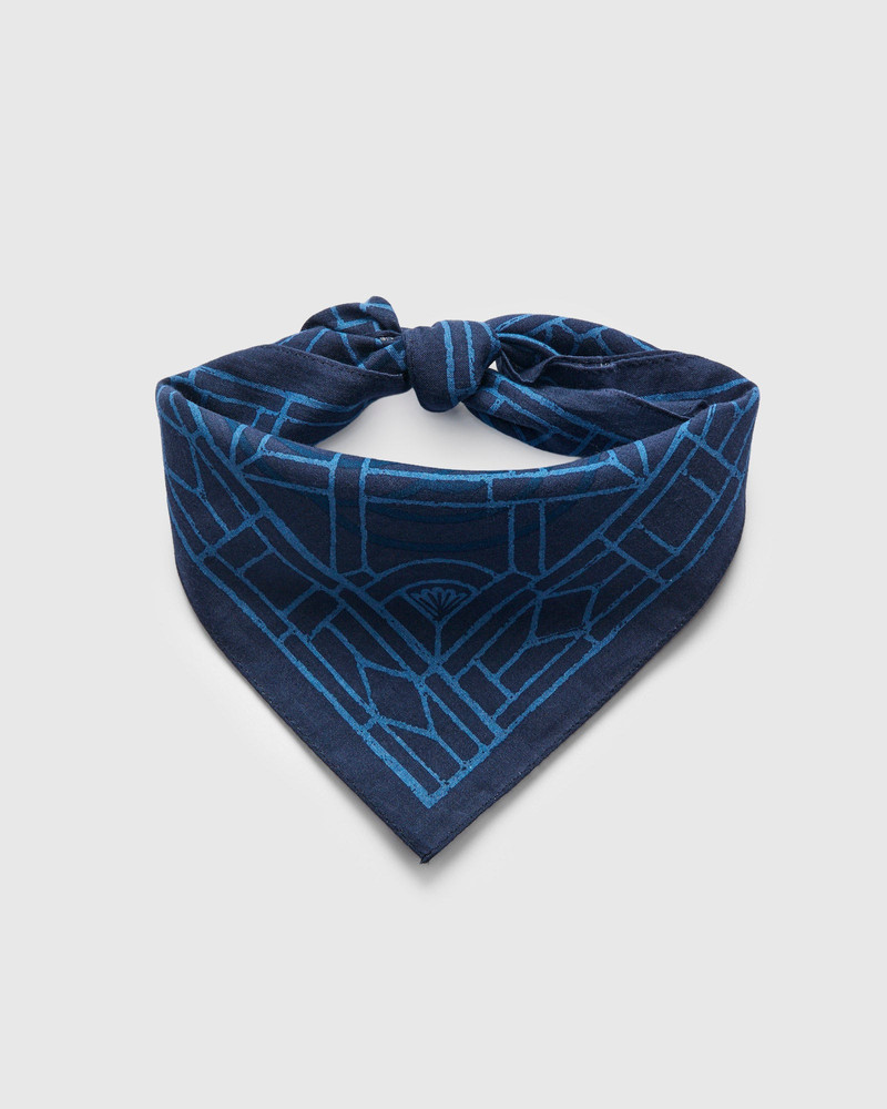 Blue Blue Japan "Mizuhiki Geometric" Bandanna in Dark Navy outlook