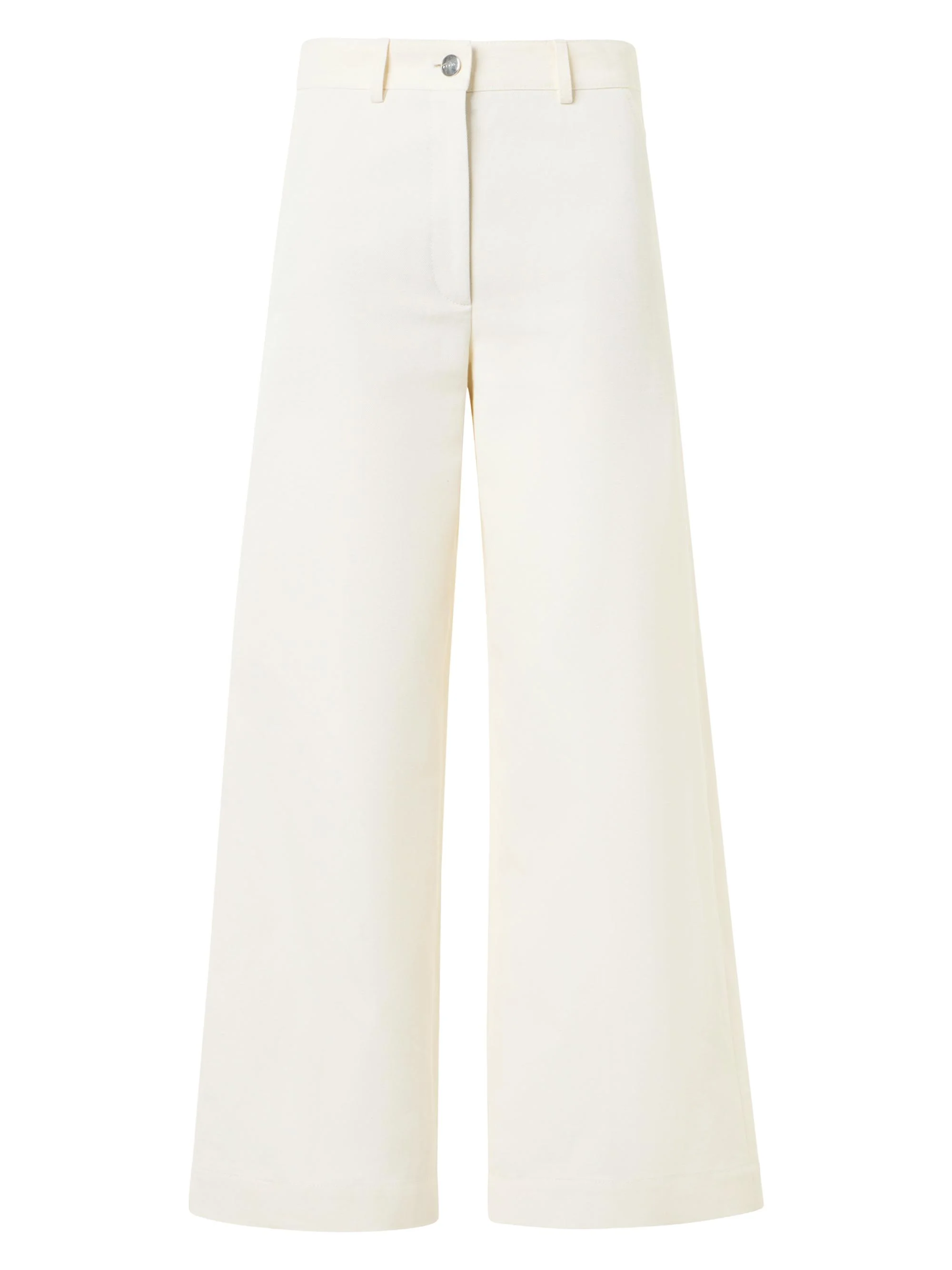 Women's Finn Cotton-Linen Gabardine Wide-Leg Pants - Ecru - 1