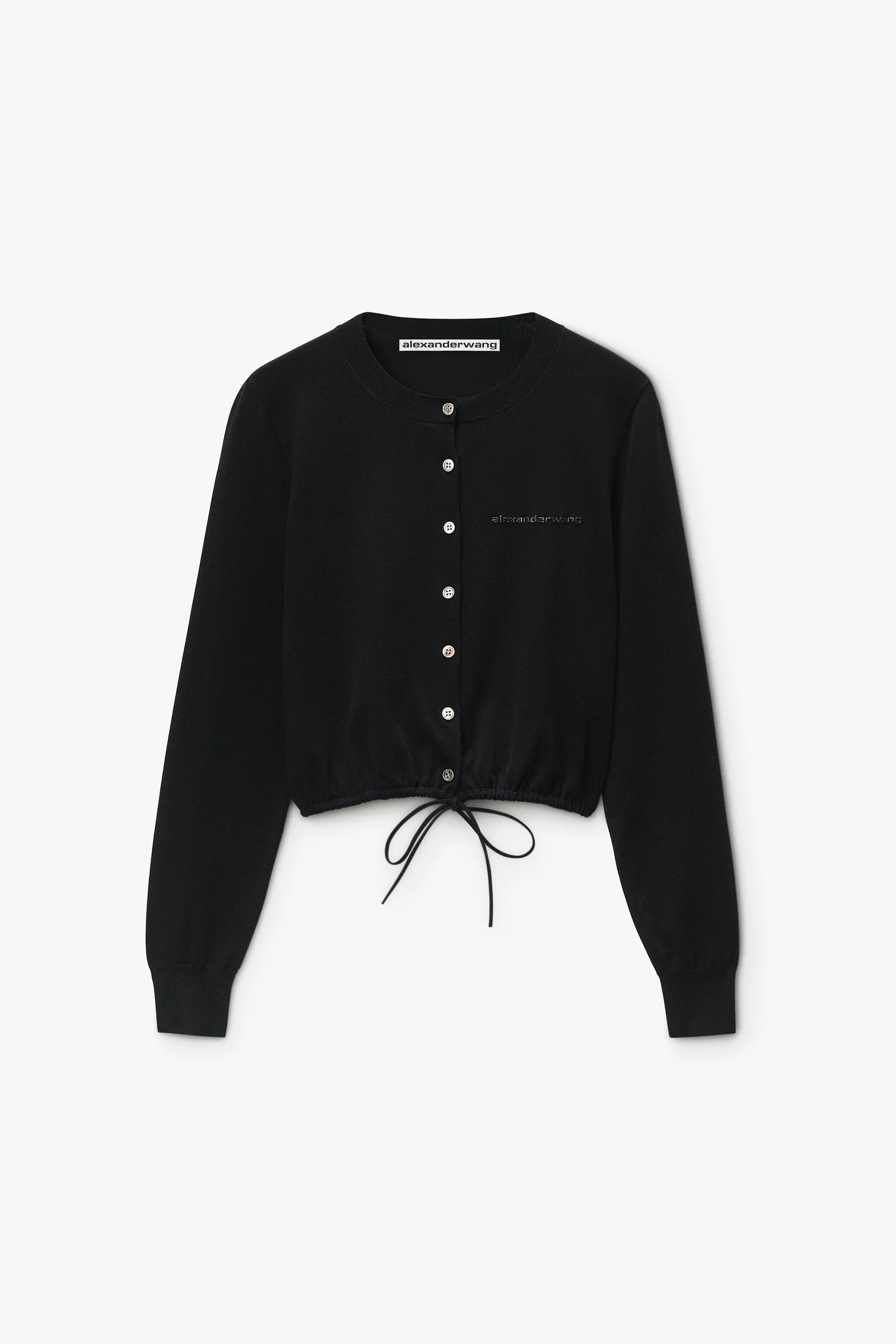 drawstring hem cardigan - 1