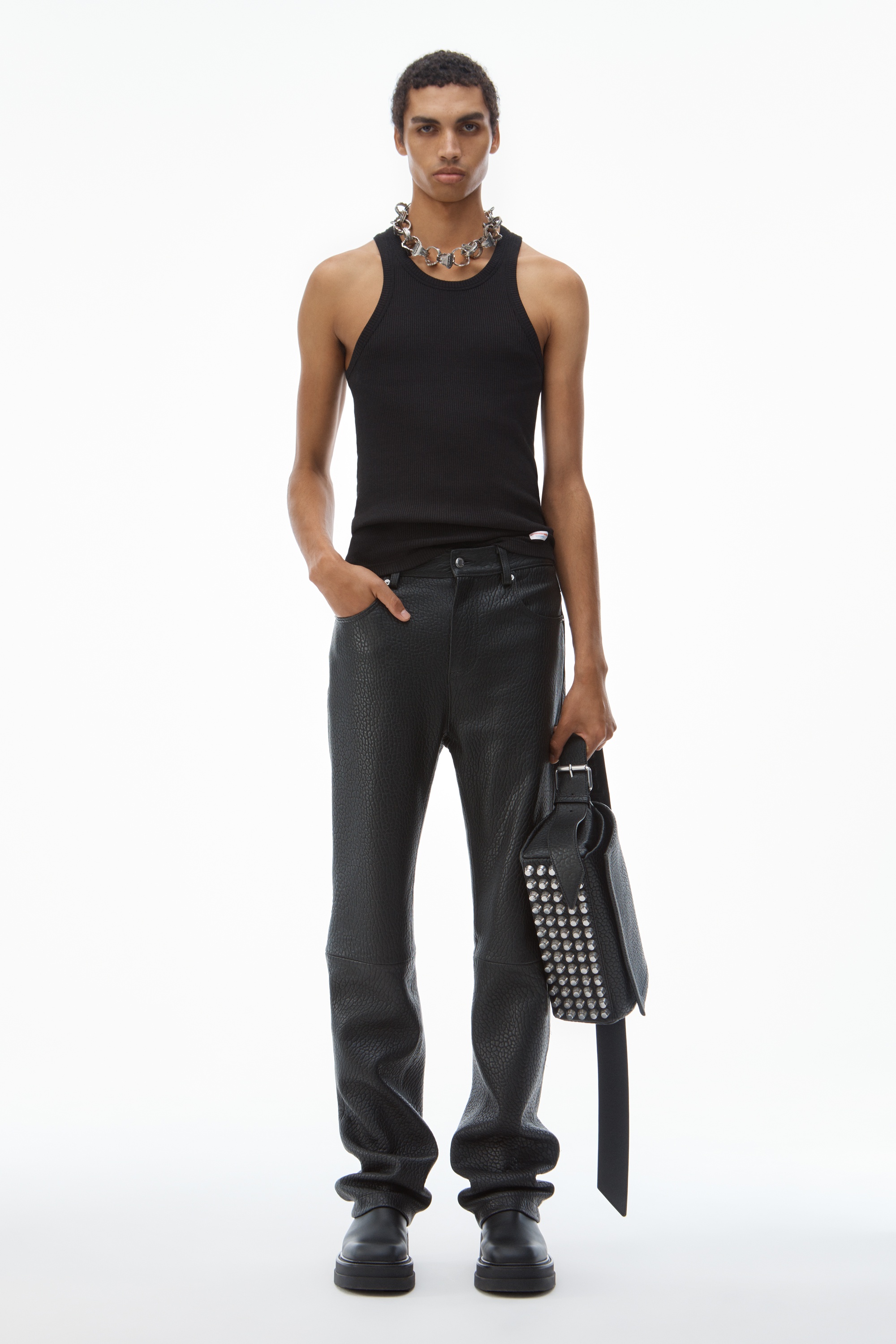 Slim-Leg Pants in Primal Lambskin Leather - 2