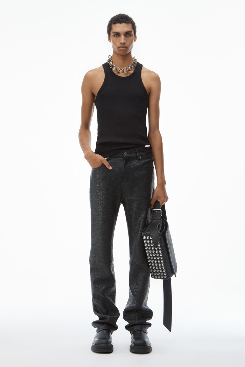 Alexander Wang Slim-Leg Pants in Primal Lambskin Leather outlook