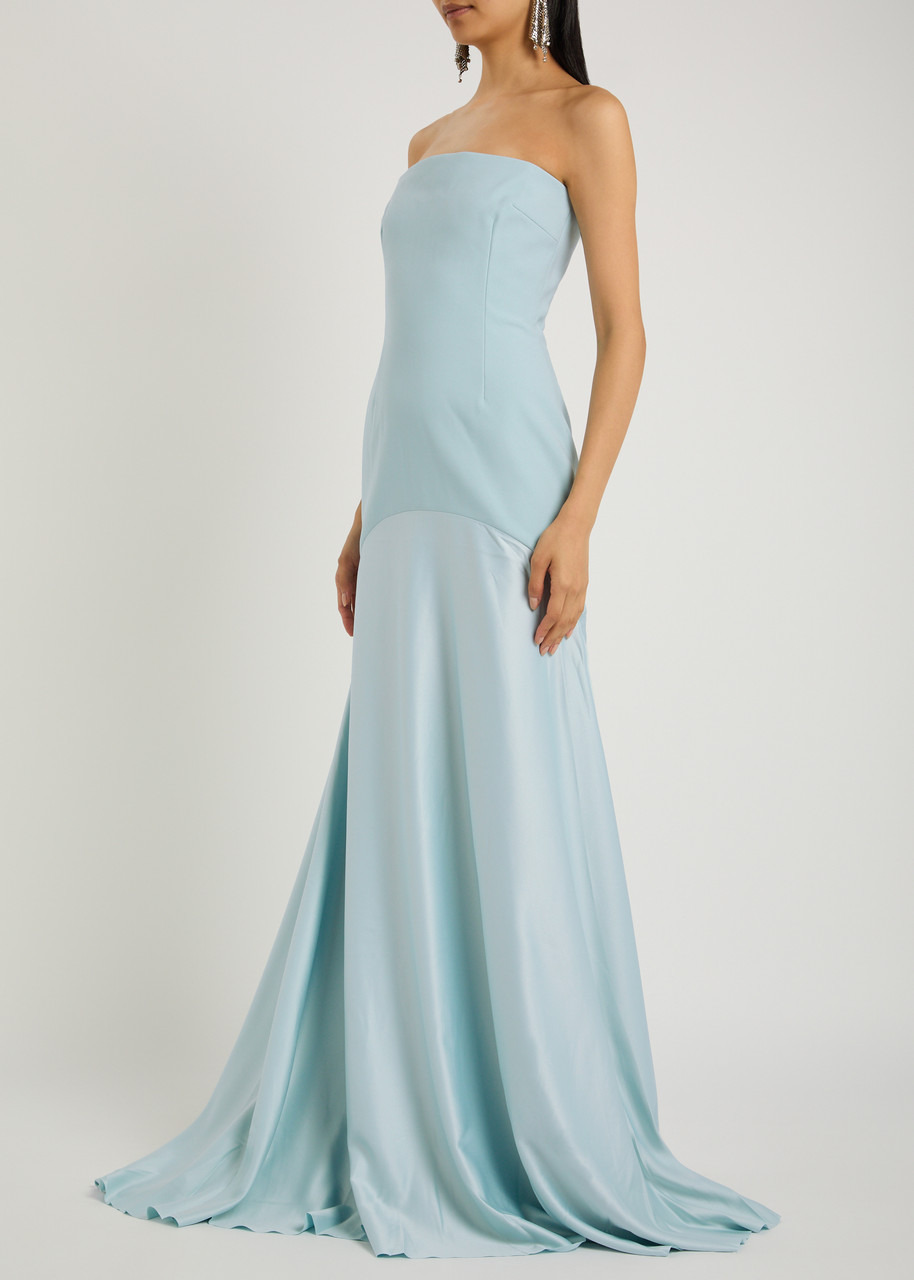 Solace London Alessandra Strapless Satin and Crepe Gown - 2