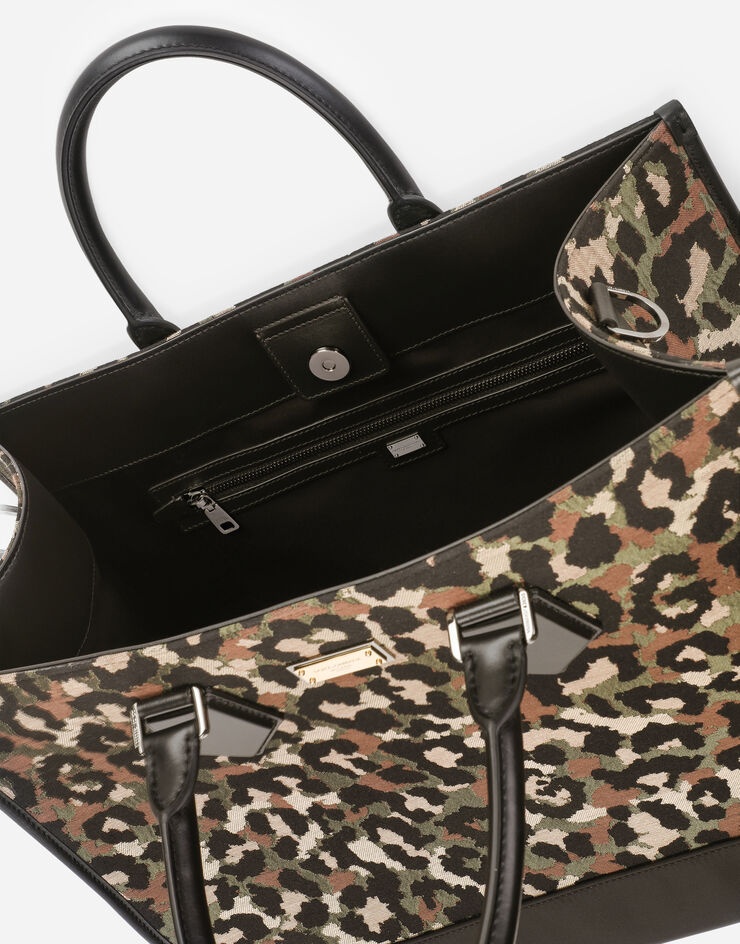 Large camouflage jacquard shopper - 5