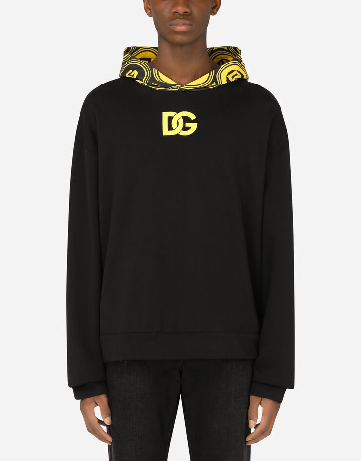 Jersey hoodie with DG print - 1