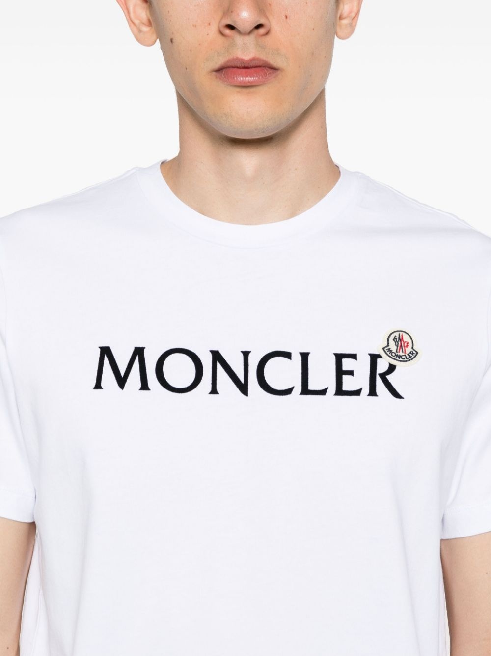 flocked-logo cotton T-shirt - 5