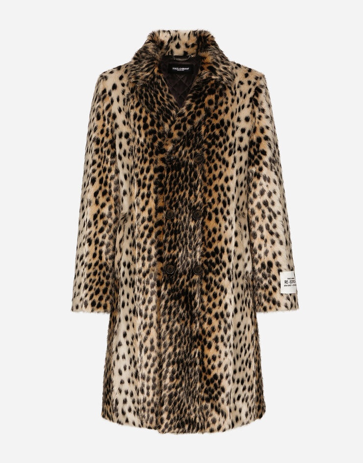 Lynx-effect jacquard faux fur coat - 1