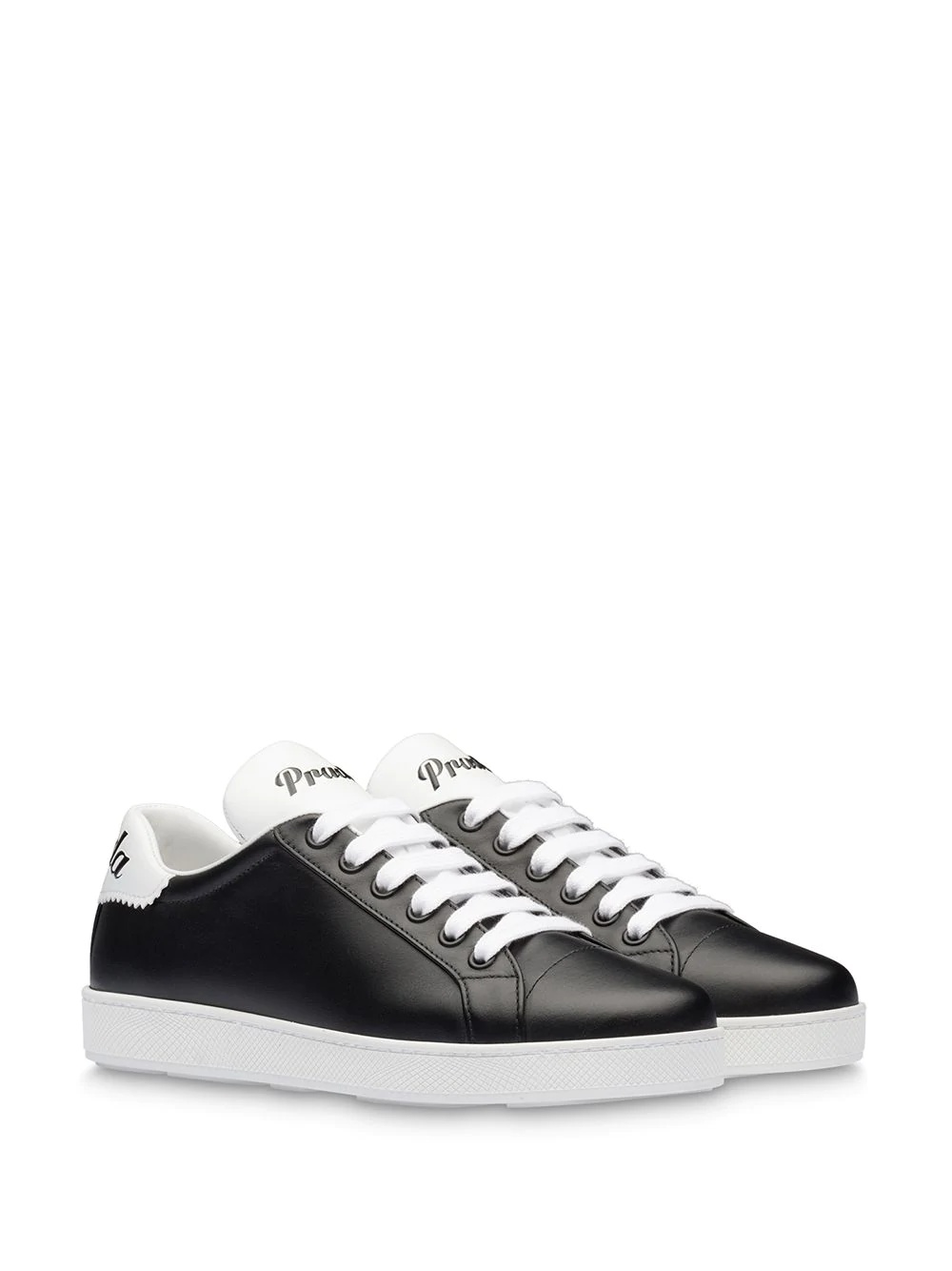 leather monochrome sneakers - 2