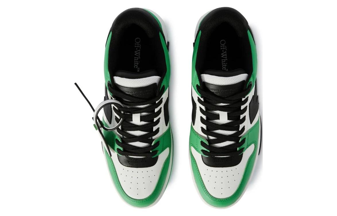 Off-White Out Of Office Leather Sneakers 'Neon Green Black White' OMIA189S24LEA0065510 - 4