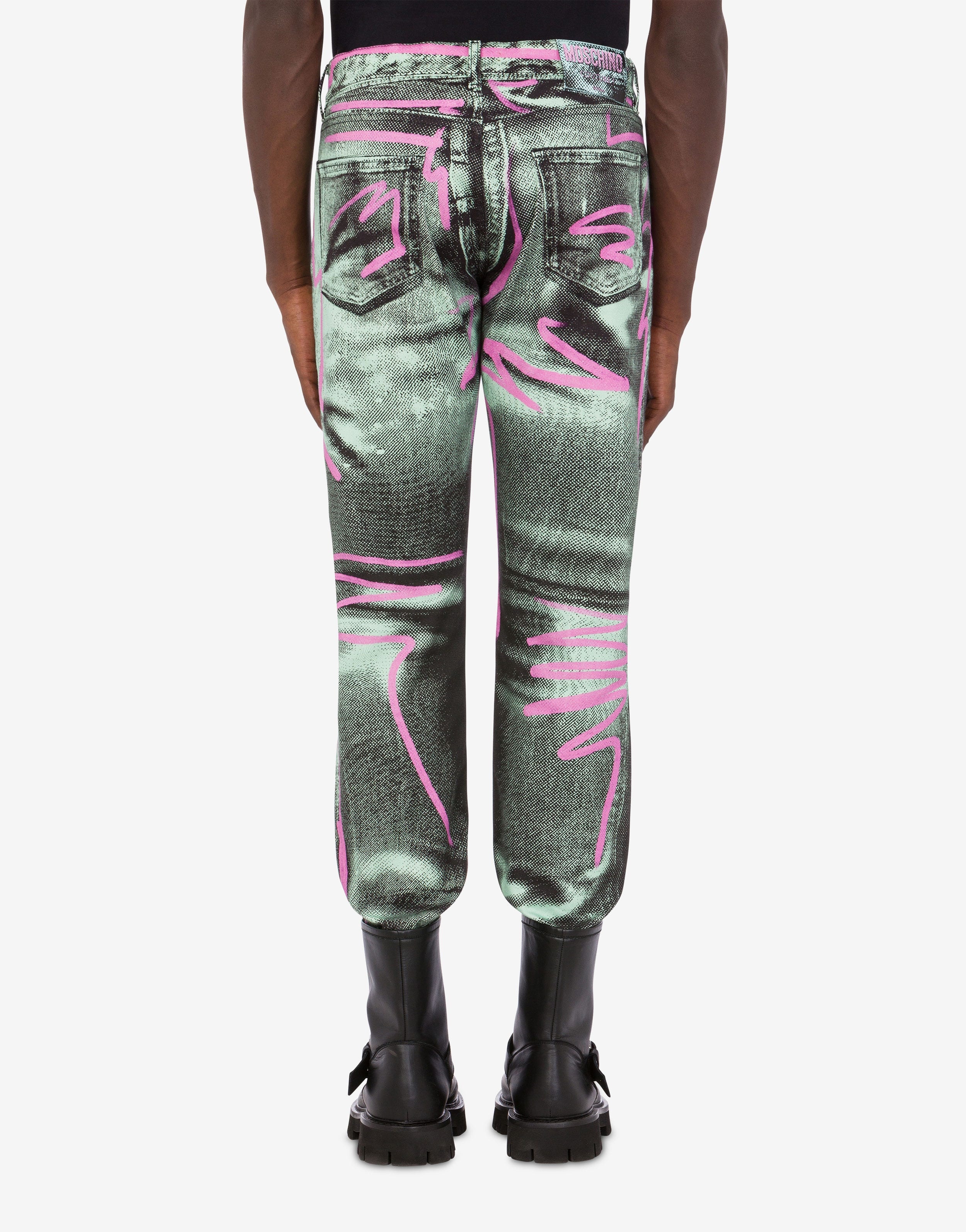 SHADOWS & SQUIGGLES COTTON BULL DENIM TROUSERS - 3