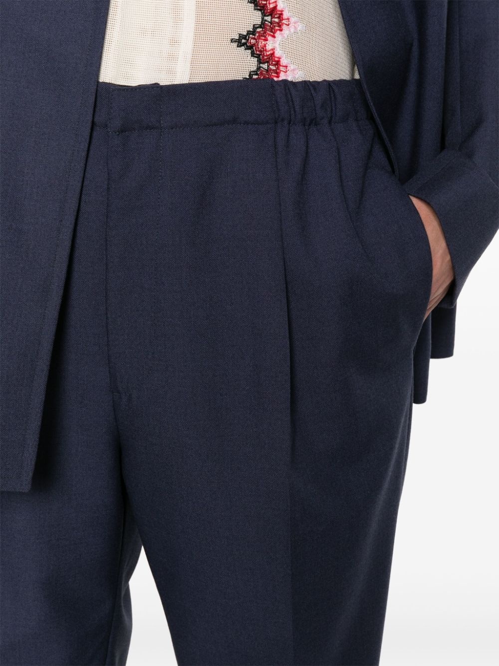 pleat-detailing wool trousers - 5