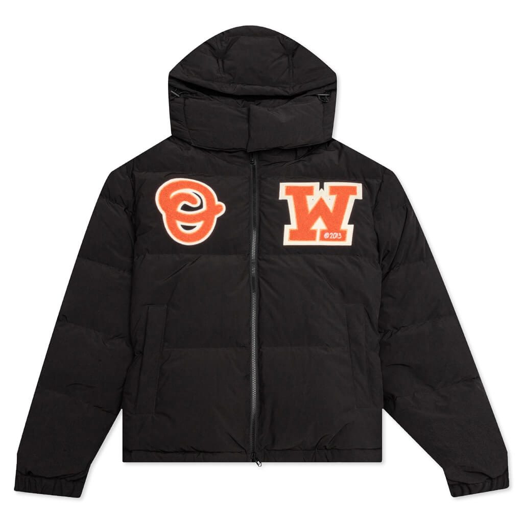 OFF-WHITE C/O VIRGIL ABLOH OW PATCH PUFFER - BLACK/ORANGE - 1