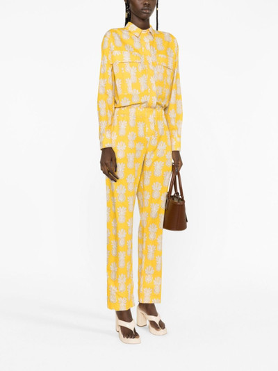 La DoubleJ Aviator pineapple-print cotton jumpsuit outlook