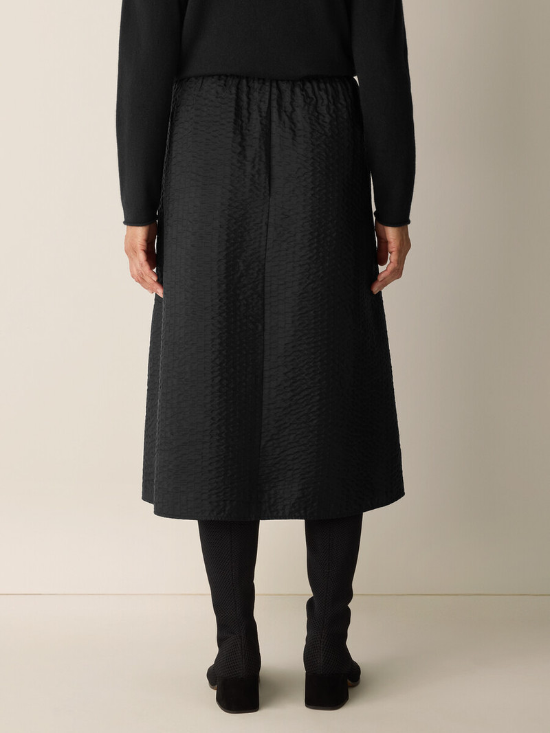 Quilted Silk A-Line Skirt 4