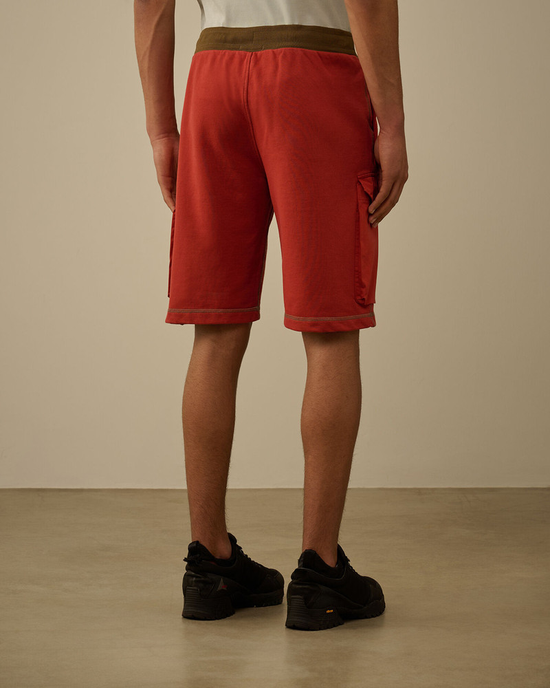 Diagonal Fleece Mixed Cargo Shorts 4