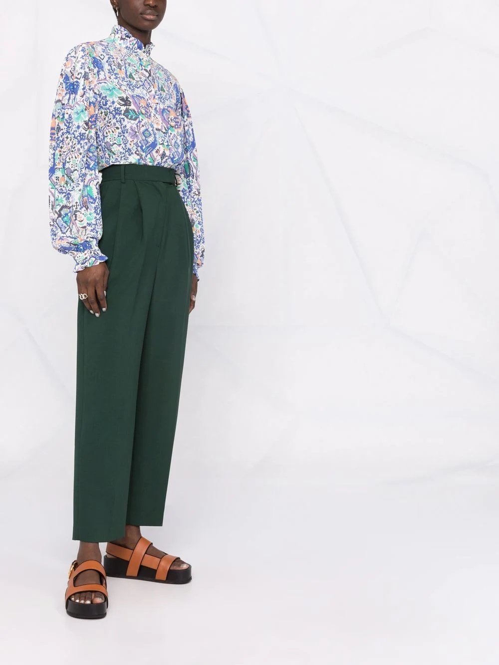 Banessa abstract-print ruffled blouse - 4